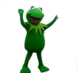 Mascot kostym ny högkvalitativ kermit grodmaskot kostym halloweencartoon animation rekvisita show