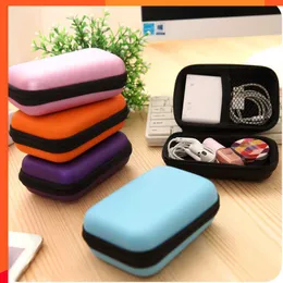 New Mini Color Portable Earphone Bag Coin Purse Headphone USB Cable Case Storage Box Wallet Carrying Pouch Bag Earphone Accessories