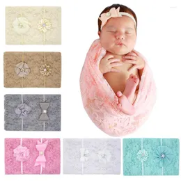 Blankets 1 Set Born Pography Props Baby Lace Cloth Pillow For Po Shoot Studio Accessories Gift