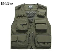 BOLUBAO Men039s Vest MultiPocket Thin Trend Mesh Breathable Detachable Waistcoat Outdoor Mountaineering Fishing Casual Vest Ma9763120