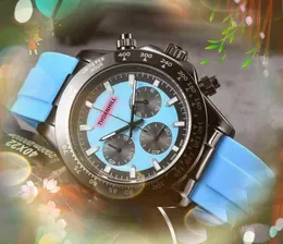 Super Men Gentalmen Big Watch Stopwatch 43 mm kolorowy gumowy zegar popularny swobodny ruch kwarcowy dżentelmen biznes auto data nad ręką Montre de lukse