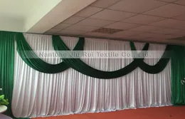 2010ft wedding backdrop curtain Very Popular Green Swag and Drape Only Wedding Backdrop Ice Silk Party Curtain Wedding Drape Stag3989434