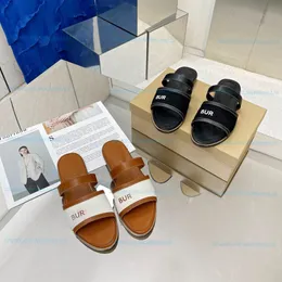 2023 Pantofole vintage Designer Donna Fashion Lettera BUR plaid Slides Luxury Summer Ladies Flip Flat Rubber Gear Bottoms Sandalo Beach Shoes