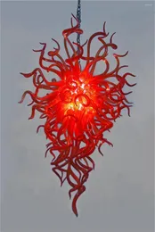 Żyrandole świąteczne przyjęcie Deco Dale Chihully Style Murano Red Glass Crystal Lampy żyrandola