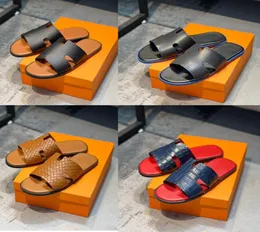 2022 Men Designer Slippers Luxury Leather Sandals Fashion Beach Slipper Party Wedding Slides size 38454257928