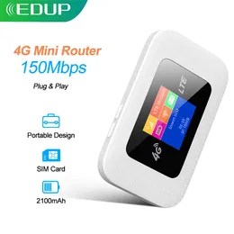 Routers EDUP Outdoor 4G Router Portable Mini Router 3G 4G Outdoor Pocket WiFi Mobile Hotspot SIM Router Universal Unlocked Mifi Router