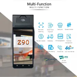 Printers 4G 2+16GB ANDROID 7.1 POS EMV PAYMENT TERMINAL WITH 58MM RECEIPT PRINTER BIOMETRIC READER Support Credit Card For Commercial