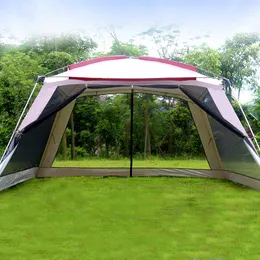 Tents and Shelters 5-8 Person Ulterlarge 365*365*210CM High Quality Large Gazebo Sun Shelter Camping Tent Carpas De Camping Beach Tent 230526