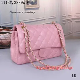 s Totes Sac à main de créateurs pour femmes Sac à main fourre-tout à bandoulière Sac à main de marque de luxe Sacs à message classiques Portefeuille en cuir PU Chaîne en or TAILLE 28CM Bagages à la mode ROSE