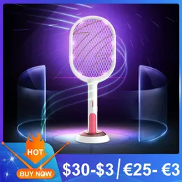 Andra hem Garden 3000V Electric Mosquito Swatter 1200mAh USB uppladdningsbar hemfluga Bug Zapper Racket Inserts Killer Drop 230526