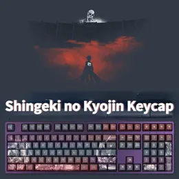 Zubehörangriff auf Titan PBT Keycap Regenbogengradienten Anime Sublimation Kirschprofil 108 Tasten Mechanische Tastaturkappe