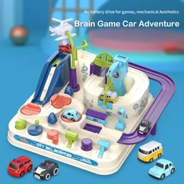 Diecast Model Cars Racing Rail Car Trains Track Educational Toys for Children Mechanical Cars for Boys Girls Adventure Game Brain Table Game Toys 230526