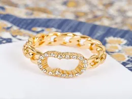 Or lettre bande anneaux bague pour dame femmes fête amoureux de mariage cadeau bijoux de fiançailles avec BOX3950125