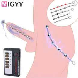 Elektro chock metall anal pärla ring elektrisk prostata massage plug man onanator sex leksak
