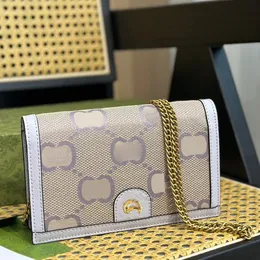 2023 Ophidia Women Long Wallets Luxurys Designers Handbag Gold Chain Detachable Bag Ladies Double Travel Wallet Zippy Coin Purse with Green Box 19.5cm