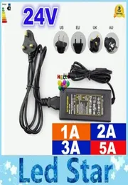 AC 110240V till DC 24V 1A 2A 3A 5A Power Supply Charger Converter Adapter för LED Strip Ukeuusau Plugs9021210
