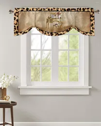 Tenda Leopard Print Animal Skin Texture Small Rod Pocket Short Curtains Home Decor Partition Cabinet Door Window