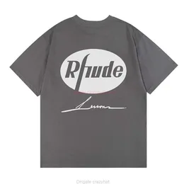 Дизайнерская модная одежда футболка футболка Rhude Fashion Eagle Head Head Solid Print Fit Fit с высоким классом удобным чистым хлопковым повседневным красивым взглядом Cotton Street