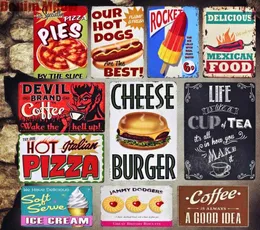 Italian Pizza Vintage Metal Sign Kitchen Cafe Decorative Plates Mexican Food Pie Stickers Ketchup Wall Metal Poster Decor MN743185994