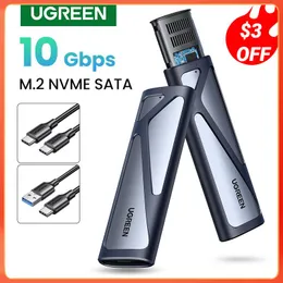 Custodia Ugreen M2 SSD CASO NVME SATA Dual Protocol M.2 Adattatore SSD di tipo C 3.1 USB per NVME PCIE NGFF SATA SSD Box M.2 Caso SSD