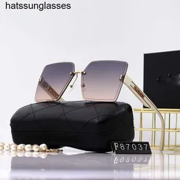 2022 New Network Red Fashion Nylon Sunglasses for Women Frameless Sculpture Cut Edge Polygonal Sunglasses two for one