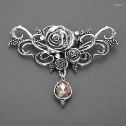 Brooches Dongsheng Vintage Flower Rose Pins Gothic Vampire Jewelry Halloween Gifts Women Brooch Crystal Lapel Pins-40