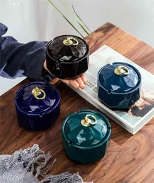 Ceramics Moden Windproof Ashtray With lid for Tabletop Decor friends el outdoor home decoration Smokeless 2109025240380