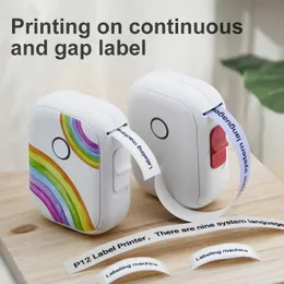 Printers Eric BEAR P12 Label Printer Machine Mini Pocket Thermal Label Maker BT Connect Labeling Machine Paper Width 15mm D11