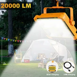 20000mah Portable Solar Street Lights Lantern LED Tält Ljus laddningsbar Lantern Emergency Night Market Light Outdoor Camping Lamp