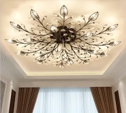 Modern K9 Crystal chandelier LED Flush Mount Ceiling Lights Fixture Gold Black Home Lamps for Living Room Bedroom Kitchen fixtures6235086