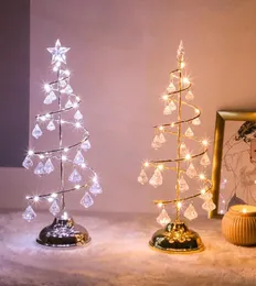 Crystal LED Christmas Tree Table Light LED Desk Lamp Fairy Room Light Lights Decorative for Home Kids New Year Gifts 20193820320