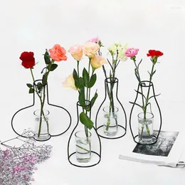 Vazolar Demir Tel Çiçek Vazo Metal Pot Organizasyon Ev Yatak Odası Yurt Oda Dekorasyonu için Konteyner Malzemeleri