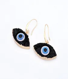 Fashion Eye druzy drusy earrings gold plated Geometry faux natural stone resin earrings for women jewelry6071569