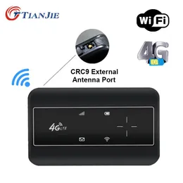 ルーターTIANJIE 4GモデムWiFiポータブルポケット外部アンテナポートCRC9ホットスポットルーターLTEワイヤレスモバイルSIMカードスロットでロック解除