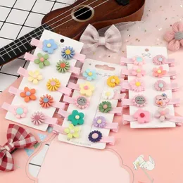 Accessori per capelli 10 pezzi / set carino fiore colorato rosa mini forcine per ragazze dolci fermagli per bambini fatti a mano di alta qualità copricapo regali