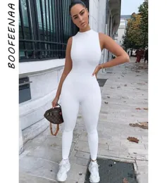BOOFEENAA Sporty Jumpsuit Women Summer 2020 White Black Sleeveless Bodycon One Piece Jumpsuits Sexy Club Outfits C92AB54 T2008242665613