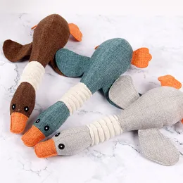 Agresif Chewers için Peluş Crinkle Dog Oyuncak Küçük Orta Büyük Boy, Diş çıkarma için Kırışın Squeaky Köpek Oyuncakları Puppy Chew Toys, Duck Interactive Dog Puppy Toys