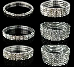 Sparkly Rhinestones Stretch Bangle Wedding Bracelets Bridal Jewelry Cheap Bracelet For Bride Party Evening Prom Dress7272495
