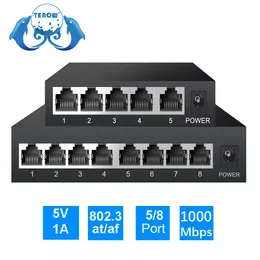 Switches TEROW Gigabit Network Switch 58 Ports 1000Mbps 802.3at/af Ethernet RJ45 HUB for IP Camera NVR Security Surveillance