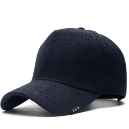 Snapbacks 2023 Winter High Front 5 Panel Wool Baseball Cap Herren Large Size Felt Curve Peak Sports Hat 55-60cm 60-65cm G230529