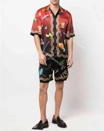 Casablanc Mens Tennis Club Silk Sports Set Designer Summer Beach Shorts and Shirts Suits1683028
