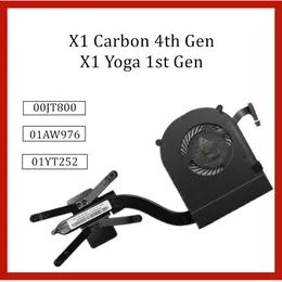 منصات تنطبق على Lenovo ThinkPad 2016 X1 Yoga 1st Gen X1 Carbon 4th Gen Cooler التبريد مروحة Heatink Fru 01Aw976 01yt252 00jt800