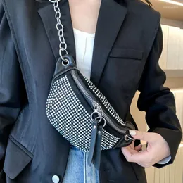 Waist Bags Retro Bright Drill Shoulder Crossbody Bag 2023 Woman Chest Purses Designer Luxury Female Messenger Pack