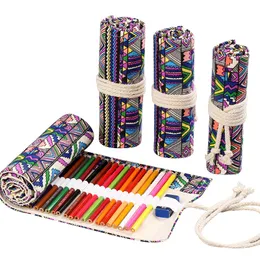48 Otwory Roll kolorowy ołówek artystyczny Kawaii School School dostarcza pędzel do pędzla w torbie pędzel