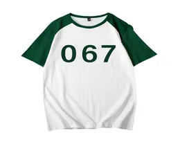 Colorblock-T-Shirt, Fitnessstudio-Kleidung, kurzärmeliger Squid Game-Sportanzug für Herren, 039er-Set, 7987593