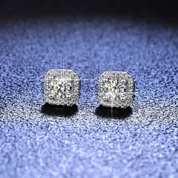 Stud 1CT 2CT Moissanite Diamond Ear Studs Earring Pass Diamond Test Diamond Moissanite Stud Brincos para mulheres jóias de prata esterlina J230529