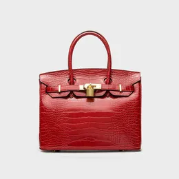 Handbas H ermes Bags Birkin Top Totes Bags 2023 New Fashion Bag Women's Lychee Pattern Crocodile Pattern Handbag UHSG