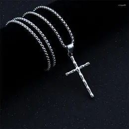 Chains Western Religious Cross Pendant Necklace Christ Stainless Steel Fashion Male Jewelry