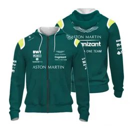 Мужские толстовок толстовок 2023 Формула 1 Aston Martin Hoodie F1 Alonso Racing Suit