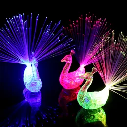 1PCS Luminous Peacock Decoration Open Light Toys Flash LED Lights Stars Shine In The Dark Kids Toys